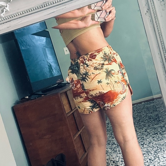 Vintage 70s Hawaiian Shorts Summer > L 29 30 31 - Picture 4 of 13